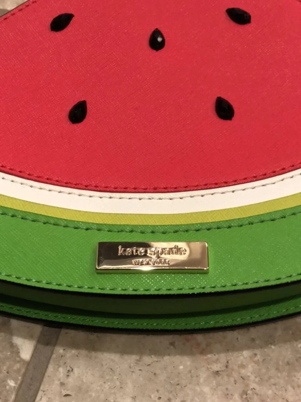 New Kate Spade make a splash watermelon novelty leather saffiano clutch handbag